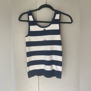 Navy and White Striped Tank Top